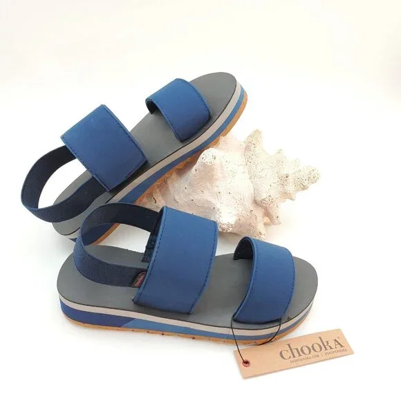 Chooka Flatform Strappy Low Wedge Heal Womens Sandals - Picture 3 of 6